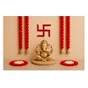 SPHINX Artificial Marigold Fluffy Flowers and Golden/Silver Hanging Bells Garlands/Torans/Wall hangings for Decoration- 30 Flowers per String - (Red, 10 Pieces)