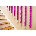 SPHINX Artificial Marigold Fluffy Flowers and Golden/Silver Hanging Bells Garlands/Torans/Wall hangings for Decoration- 30 Flowers per String - (Baby Pink, 2)