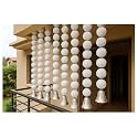 SPHINX Artificial Marigold Fluffy Flowers and Golden/Silver Hanging Bells Garlands/Torans/Wall hangings for Decoration- 30 Flowers per String - (White, 50)