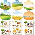 Spiareal 24 Pcs Thanksgiving Autumn Fall Stickers Scene Make a Sticker with Pumpkin Cardboards Your Own Scarecrow Turkey Acorn Classroom DIY Party Decor