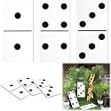 Spiareal 3 Pcs Large Domino Paper Board Puerto Rico Domino Party Decoration 8' x 15' Havana Nights Casino Party Theme Game Prom Night Birthday Wedding(Classic White,Low Dominoes)