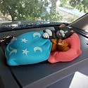 Spiaty Cartoon Home, Car and Office Decor Figurine (Black and Gold)