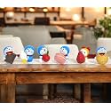 Spiaty Plastic Fat Foodie Doraemon Home, Car and Office Decor Figurine (Small, Blue, Set of 6)