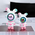 Spiaty Rabbit Astronaut Home, Car and Office Decor Figurine (Small, Pink, Set of 2)