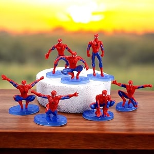spiaty superhero home car and office decor figurine small red set of 7
