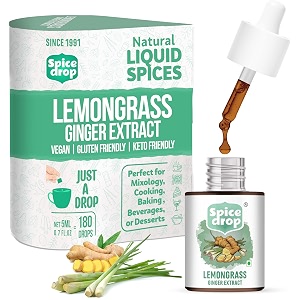 spice drop lemongrass ginger natural extract  best used for herbal tea soups shakes and beverages  no added preservatives  vegan paleo friendly  drop and stir  non-gmo  5 ml 180 drops