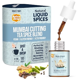 spice drop mumbai cutting chai masala extract  contains cardamom ginger amp clove  flavors 180 cups  5ml equals 125 grams of powder  no preservative  1 drop per cup  tea masala drops