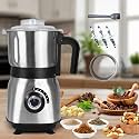 Spice Grinder Electric,Herb Nut Grinder for Kitchen, Detachable Espresso Grinders with Stainless Steel Blades, Filter and Brush, 500w Dry and Wet Grain Mill for Coffee, Rice, Bean, Seasoning (Black)