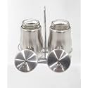 Spice Jar Stainless Steel with Stand for Salt and Pepper Shaker, Oregano, Chilli Flakes Sprinkler Air Tight Kitchen Container for Storage Spice Jar, Sugar, Masala Set of 2