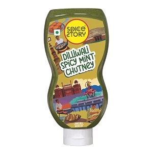 spice story amazing spicy mint sauce delhi style mint chutney made with fresh mint coriander and green chili medium spicy - 200gm