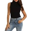 Spicy Sandia Women’s Ribbed Knit Sleeveless Turtleneck Tops