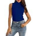 Spicy Sandia Women’s Ribbed Knit Sleeveless Turtleneck Tops