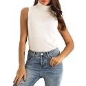 Spicy Sandia Women’s Ribbed Knit Sleeveless Turtleneck Tops