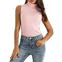 Spicy Sandia Women’s Ribbed Knit Sleeveless Turtleneck Tops