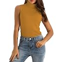 Spicy Sandia Women’s Ribbed Knit Sleeveless Turtleneck Tops