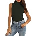 Spicy Sandia Women’s Ribbed Knit Sleeveless Turtleneck Tops