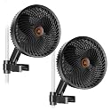 Spider Farmer 6" Grow Tent Clip Fan, EC Motor, 10-Level Oscillation, 2-Pack