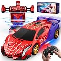 Spider Transform RC Cars Toys with Eye & Underbody Lights, 2.4GHz Remote Control Car One-Button Deformation, Fast 360°Rotation Robot Toys Birthday Gifts for 3 4 5 6 7 8 9 10 Year Old Boys Age 4-7 8-12