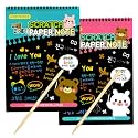 2 Books 20 Pages(10x2) Big Size Creative Unique Rainbow Magic Colorful Mandala Art Craft Drawing Scribble Fun Activity Black Scratch Paper Note Book Edu Toys Kids Adults Birthday Return Gifts Restaurant Hotel Cafe Memo Menu P