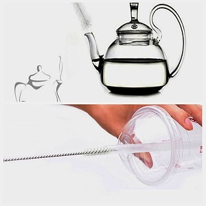 creative multipurpose flexible stainless steel skeleton hard nylon bristles bendable 23 cm long mini tube straws thin pipes kettle tea pot spout nozzles bottle outlet etc cleaning brush kitchen tool