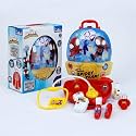 Spiderman Battery Operated Doctor Suitcase Play Kit for Kids 3+ Years - 2-in-1 Backpack Medical Set with Light &amp; Sound Stethoscope,8 Realistic Pieces,Pretend Play Roleplay Toy for Boys-Blue