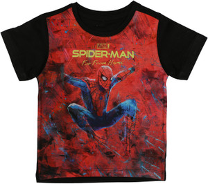 Spiderman Boys Typography Printed Polycotton Regular T