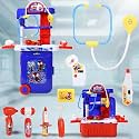 Spiderman Theme Doctor Set for Kids - 9 Pcs Medical Equipment Trolley with Lights, Spidey-Inspired Role Play Toy, Heroic Doctor Kit for Boys &amp; Girls 3+ Years, Portable Educational Playset
