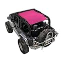 Spiderwebshade mesh Sun Shade top Compatible with Jeep Wrangler jk 2 Door 2007 Until 2018 All Trims Made in The USA Vehicle Accessory in Pink