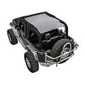 SPIDERWEBSHADE Original JK 2-Door Full Sunshade Top (2007-2017) Compatible with Jeep Wrangler JK Rubicon Sahara Sport All Trims - Airbag Safe - USA Made - 10 Year Warranty (Grey)