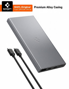 spigen 10000 mah 225 w power bank dark silver lithium polymer fast charging for mobile
