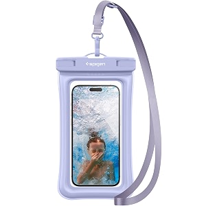 spigen floating waterproof phone pouch 1 pack - aqua blue