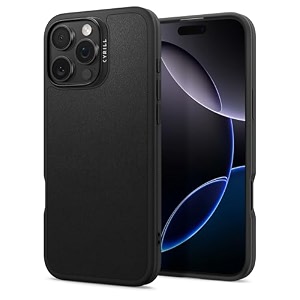 spigen cyrill kajuk mag  iphone 16 pro max case  crossbody lanyard strap iphone 16 pro max back cover  faux leathertpupc - classic charm black
