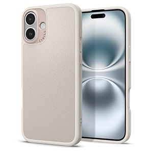spigen cyrill kajuk mag  iphone 16 plus case  iphone 16 plus back cover  faux leathertpupc - black