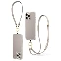 Spigen Cyrill Kajuk Mag | iPhone 16 Pro Max Case | Crossbody Lanyard Strap Beige iPhone 16 Pro Max Back Cover | Faux Leather+TPU+PC - Classic Charm Cream