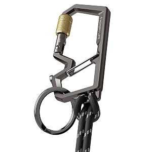 spigen life carabiner keychain bottle opener - gunmetal
