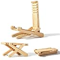 SPIKE 2-in-1 Guitar Stand & Footstool, Adjustable Foldable Wooden Stand for Acoustic, Solid Ash Wood, Compact & Portable Design