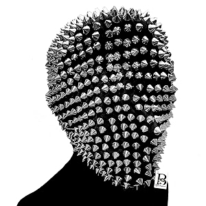 spike mask studded full face mask cover halloween masquerade mask spikes steampunk haute couture ski mask