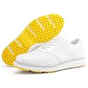 Spikeless Golf Shoes Men Professional Golf Shoes Male Classic Walking Shoes for Golfers Big Size 7-14 (White,14)