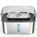 No Spill Dog Water Fountain Stainless Steel, Large 8L/2.1Gal Ultra Quiet
