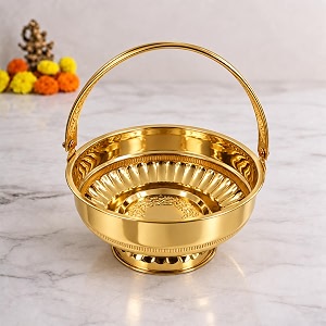 spillbox brass phool dalipookudaiflower basketganesha design 8in 200g