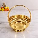 Spillbox Brass Phool Dali|Pookudai|Flower Basket|Ganesha design 8in, 200g