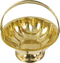 Spillbox Traditional Handcrafted Lakshmi Brass Flower basket for Pooja/Worship-LOTUS Brass
