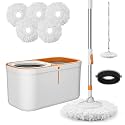 Spin Mop 61in Long Handle 5 Refills Large Floor Mop and Bucket Set System