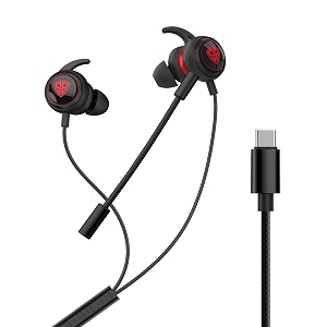 spinbot battlebudz c30 wired in ear type c gaming earphone with detachable boom mic 12mm drivers  dedicated mic mute switch
