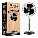 SPINKS Pedestal Fan 400mm High Speed | 2400 RPM Bullet Fan | Powerful Air Throw Cooling Fan | Stand Fan for Home, Office & Shop | Adjustable Height | Heavy Duty Motor | 5 Year Warranty | Black