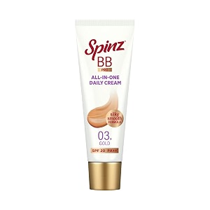 spinz bb pro brightening amp beauty face cream with spf 20 pa gold  all-in-one daily cream with silky smooth formula  instant brightness covers dark spots 15g