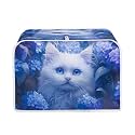 Spiraea Cat Toaster Covers Dustproof Washable Bread Maker Oven for 4 Slice Toaster, Kitchen Tool Decorative Accessories Polyester Quilted Lightweight Decorative Accessories