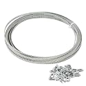 Spiral Steel Boning,Metal Corset Boning for Sewing Corset 1/4 Inch with 32 Steel Boning Tips Structure and Form for Sewing Corset, Making Costume,Hoop Skirt, Collar, Cuff and More (6mm Wide)
