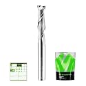 Spiral Upcut Router Bit 1/4 Inch Shank 1/4 Inch Cutting Dia. 1'' CL. Extra Long 2-1/2'' OVL. Solid Carbide Up Cut 1/4 CNC Router Bits, Ideal for Wood Inlay, Plunge Plastic
