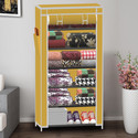 SPIRITED 1 Door 6 Shelf Solid PP Collapsible Wardrobe (Finish Color - A6 Yellow, DIY(Do-It-Yourself))